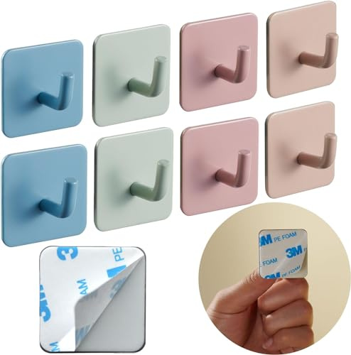 DEKAZIA® 8 Children's Clothes Hooks Colourful Coat Hooks Children's Coat Rack Hooks Wall Hooks Children's Clothes Hooks Children's Room Adhesive Hooks Children's Hooks Children's Hooks Wall Hooks