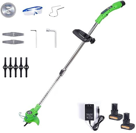 cortabordes Cortacésped eléctrico 12V Alimentado por batería portátil rotativo cortacésped eléctrico de Servicio Ligero Recargable retráctil