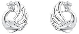 AMDXD Gold 750 Ohrringe Weihnachten, Pfau Ohrstecker, 18K Gold Ohrringe Jugendstil Echt Goldschmuck