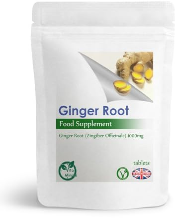 Ginger Root Extract 1000mg Tablets (Vegan) Travel & Morning Sickness, Healthy Digestion and Joints (Pack of 90)