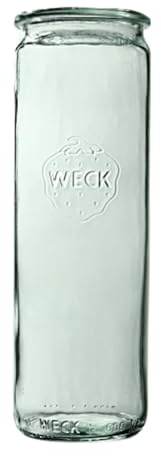Weck Zylindrisches Glas 600 ml 6 Stück | Zum Einmachen von Konserven, Säften, hermetischer Lagerung von trockenen Zutaten