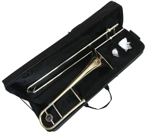 Professionelle Posaune Gold-Tenorposaune In B-Klappe, Gelbes Messing, Goldlack, Performance-Posaune Mit Leinenetui