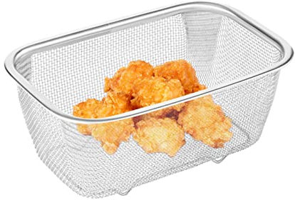 Colador De Acero Inoxidable, Cesta Rectangular Colador Para Verduras, Cesta De Papas Fritas, Colador De Pie Colador De Cocina Para Tamizar, Escurrir, Enjuagar Y Verduras