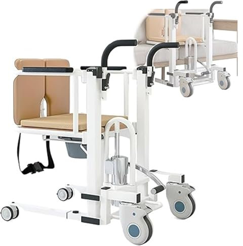 QJWM Patientenlifter-Transferstuhl Toilettenstuhl Badezimmerrollstühle Mit Um 180° Geteiltem Sitz Maximum Load 120 Kg Toilettenstuhl Fahrbar A