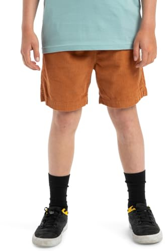 Quiksilver, Taxer Cord Pantalones Cortos de Cintura elástica, Niño, 12 años, BRAN