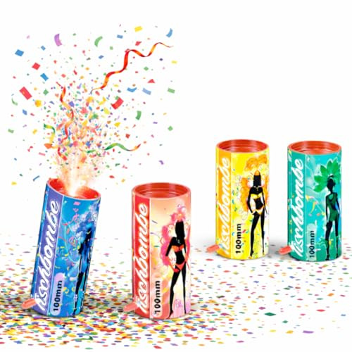 PYROHELD 4er Tischbomben Party Set Partypopper für Silvester & Partys, Jugendfeuerwerk Kat. F1 für Kinder & Jugendliche 2026 (Tischbomben)
