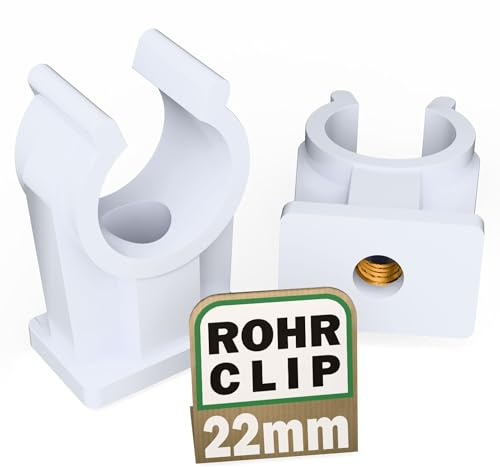 FUX Lot de 5 clips de tuyau 20-22 mm | Fixation stable des tuyaux, montage par emboîtement, sans halogène et difficilement inflammable