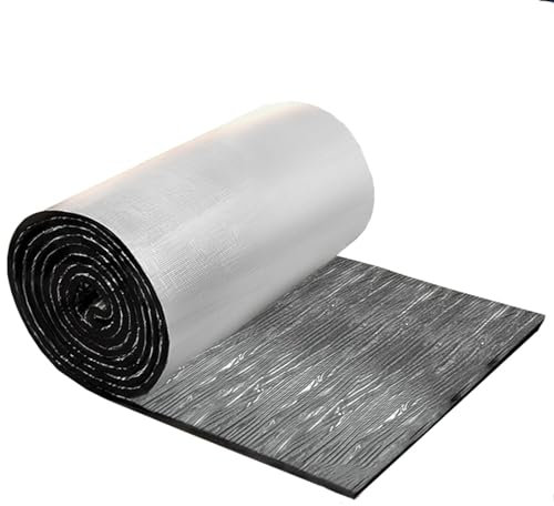 Film d'aluminium réfléchissant Autocollant en Mousse d'isolation Thermique de 5 mm d'épaisseur, barrière de Vapeur, Rouleau d'isolation de Sol, Bloc Thermique et Absorption Acoustique pour m