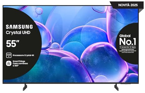 Samsung Smart TV 55'' UE55U7000FUXZT Crystal UHD 4K, Crystal 4K Processor, HDR, Smart Experience, OTS Lite & Adaptive Sound, Metal Stream Design, 2025, 55, 2025 U7000