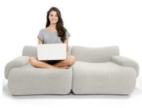 Domínio Metálico Moderner Komprimierter Modularsofa – Komfort und Vielseitigkeit für den Alltag (weiß)