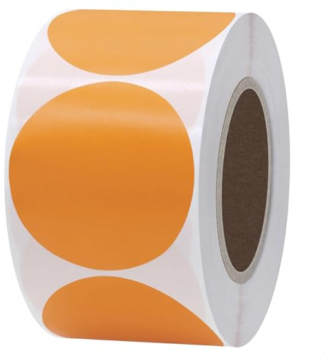500 Stück Runde Aufkleber Orange, 50 mm Selbstklebende Markierungspunkte, Farbkodierung Etiketten Punktaufkleber, Klebeetiketten Klebepunkte für DIY Büro Kalend, Round Adhesive Dot Sticker