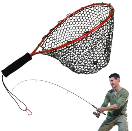 Fischnetze zum Angeln, Garnelenfangwerkzeug, multifunktionales tragbares Fischernetz für Kajak, Bergteich, Outdoor, Salzwasser, Aquarium, Flussbetten, Bachläufe