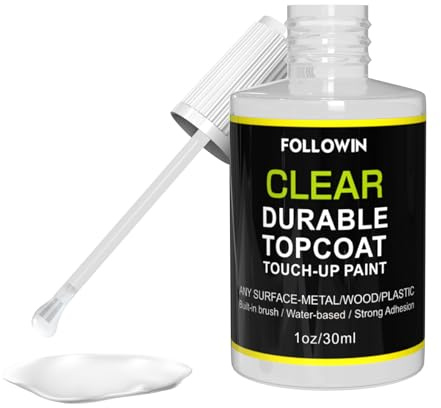FOLLOWIN Automotive Clear Coat,Gloss Clear Finished Car Touch Up Paint,Use on Exterior & Interior Multi-Surface,Water Based Topcoat for Metal,Wood,Wall 1oz/30ml