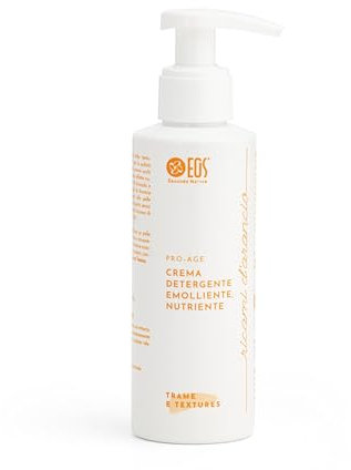 EOS NATURA Crema Detergente Ricami d’Arancio – Detergente, Struccante - Nutriente, Emolliente - Viso, Occhi, Decollété - Arancia, Olio di Avocado, Burro di Karité - Trame e Textures - Pro-Age - 150 ml