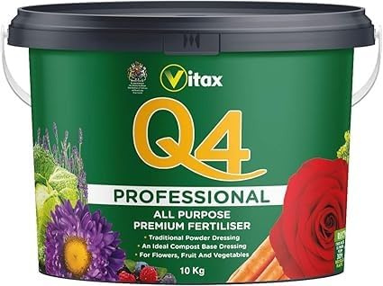 Vitax Q4 Fertiliser 10kg | All Purpose Plant Food | NPK + Trace Elements | Slow Release Granules | Bigger Yields | Flowers Vegetables Fruit Roses Lawns | Originally Developed for Commercial Growers
