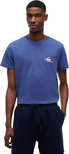 Tommy Jeans Tjm Slim Sign Chest SS Tee Ext Dm0dm22538 Maglietta S/S Uomo (Pacco da 1)