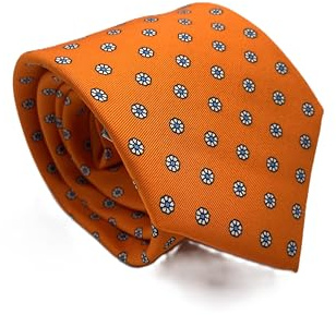 CARACCIOLO Cravatta Elegante in Seta Stile Classico Sartoria napoletana (ARANCIO MARECHIARO)