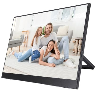 Plyisty Monitor Portátil de 15,6 Pulgadas, 1080P HD WiFi USB C HD Interfaz Multimedia Segunda Pantalla Externa con Soporte Integrado 2 Altavoces para PC Portátil