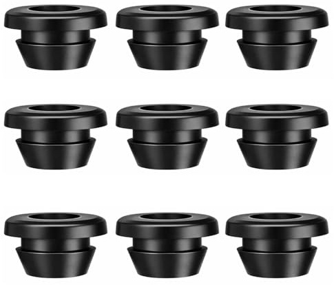 Xiciki 50 pezzi passacavo in gomma, guarnizioni elettriche in silicone nero, ID 8 mm, per passacavi, tappi in gomma per protezione cavi in scatole di distribuzione, colore nero