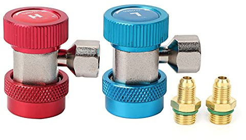 Raccord Rapide Climatisation Haute et Basse Pression, Adaptateur Cuivre 1/4 Pouce, Connecteur Durable et Précis - Installation Facile, Connecteur 6 Bagues à Verrouillage, Pour