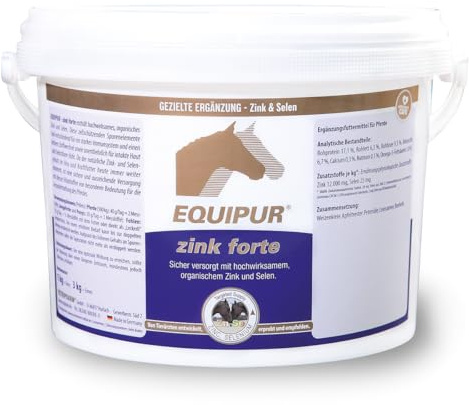 Equipur Zink forte | 3 kg | Ergänzungsfuttermittel für Pferde | Mit organisch gebundenem Zink