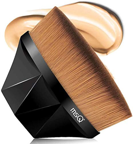 MSQ Flawless Foundation Makeup Brush Kabuki Make up Brush Prefect for Liquid and Cream Foundation Blush Bronzer with Storage Case Easy to Carry Black