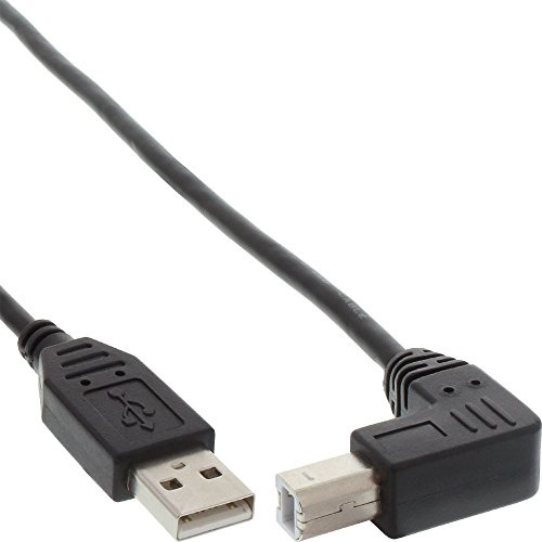 InLine 20631 Câble USB 2.0, Type-A Mâle vers Type-B Mâle Angle V/Basse 0.5 m, Noir