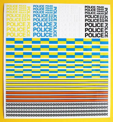 screenprint SLOTCAR SCALEXTRIC Polizei Sticker Aufkleber Ideal für Druckgegossen Code 3 Modelle