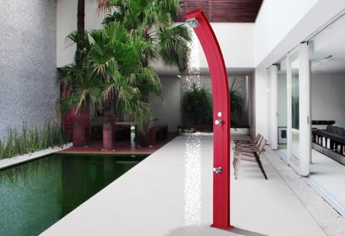 Doccia Solare da Esterno Giardino 30L Miscelatore e Lavapiedi Arkema Spring Cherry