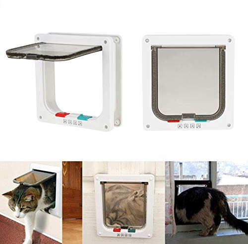 Smandy Katzenklappe Haustierklappe Abschließbare Klapptür Tunnel Hundetür Katzentür Haustüre für Katzen und kleine Hunde
