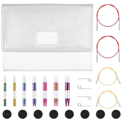 KnitPro Smartstix Deluxe Austauschbare Nadelspitzen Set 4” (10cm) I 7 Stärken 3mm – 6mm