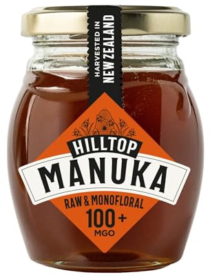 Hilltop Honey Manuka Honey MGO 100+ | Certified Monofloral New Zealand Manuka Honey | Premium Active Manuka Honey | 225g | Packaging May Vary