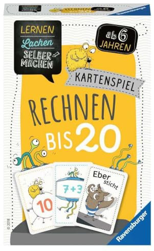 Ravensburger 80349 - Lernen Lachen Selbermachen: Rechnen bis 20, Kinderspiel ab 6 Jahren, Lernspiel für 1-5 Spieler, Kartenspiel, Mathematik