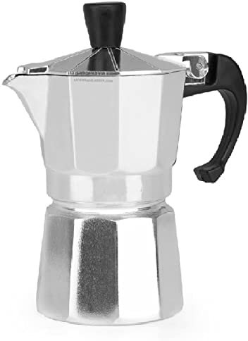 Suinga Cafetière italienne en aluminium Capacité 2 tasses, peut être utilisé sur les cuisinières électriques, gaz ou vitrocéramique.