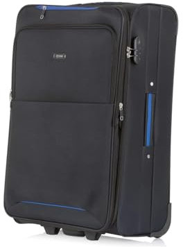 OCHNIK Großer Koffer | Softcase | Material: Nylon | Farbe: Schwarz | Zahlenschloss | Größe: L| Maße: 74×46,5×31,5 cm| Fassungsvermögen: 108l | hohe Qualität