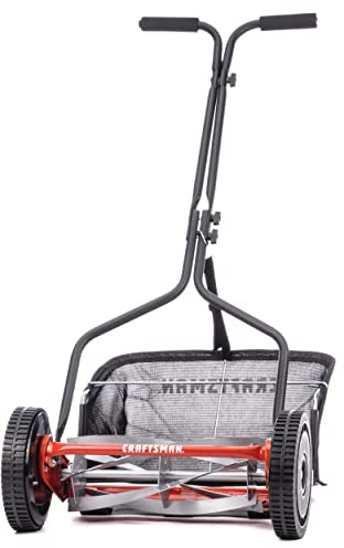 Craftsman 304-14CR 14-Inch 5-Blade Push Reel Lawn Mower with Grass Catcher, Red