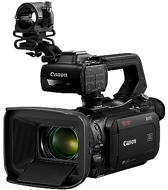 Canon XA75 Professional Camcorder, 4K UHD Video to Shoot, Record, Stream, 15x Optical Zoom Lens, 3G SDI & XLR Terminal, Black