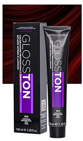 Glosston Colorazione Professionale Tonalizzante, Colore 0.60 Rosso Profondo | Effetto illuminante, Adatto ai Capelli Naturali e Colorati, Con Olio d'Argan, Senza Ammoniaca, 100ml