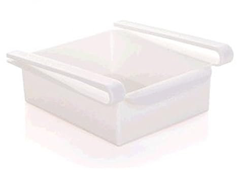 SRGDRR Fridge Freezer Holder Pull-out Drawer Organiser Adjustable Stretchable Kitchen Refrigerator Storage Rack,White