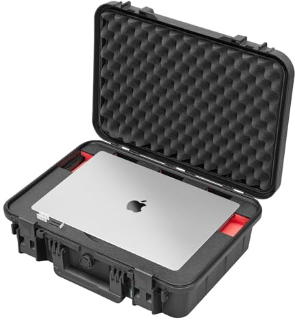 TOMcase Koffer MacBook Air 15 Zoll wasserdicht IP65 - ECO Schutzkoffer | Stoßfester Hardcase für Laptop Notebook und Zubehör - Outdoor Transportkoffer mit passgenauem Inlay - Made in Germany