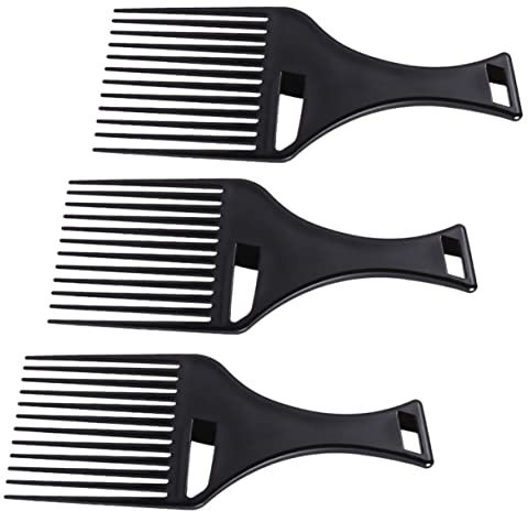3 Piezas Peine De Tenedor Hueco Peine De De Plástico Recoger Selección De Peluca Afro Para Peluqueria Ahuecar De Anchos Hombre Plastico Pp