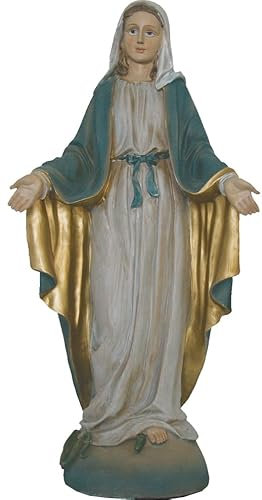 FADEDA Madonna Immaculata W/BL/Altura: 10 cm/Pintadas a mano/Figuras de Belén con detalles - Decoración de mesa de Navidad cuna Accesorios