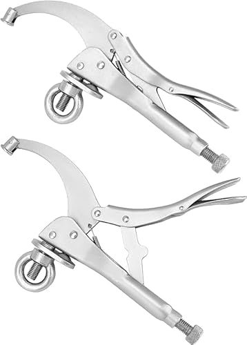 2 Pieces Drill Press Locking Clamp 9 Inch Fix Clamp Drill Press Vise Bench Clamp Woodworking Vise Welding Clamp Drill Press Accessories Press Tool for Locking Gripping Attachment
