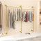 unho Perchero industrial de tubería: perchero dorado montado en la pared para vestidor, almacenamiento multiusos, barra para colgar ropa