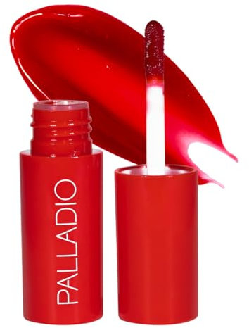 Palladio Jelly Tint, Liquid Stain for Cheeks & Lips, Vivid Color Lip Stain, Lightweight Non-Sticky and Transfer-proof, Natural Finish Makeup, Cherry Rose