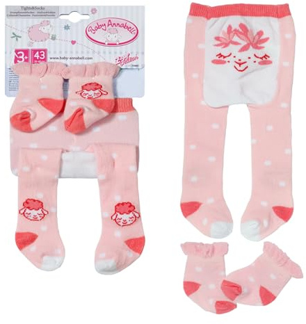 Baby Annabell Collants et chaussettes dans différentes combinaisons de couleurs pour Poupées 43 cm, lot de 2 collants pour poupée, 710807 Zapf Creation