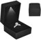 Colexy Boîte de Bague avec Lumière LED, Boîte à Bague en Velours, Boîte à Bijoux pour Bague, avec éclairage Interne LED, Boîte à Bijoux Rangement, pour Mariage, Proposition, Fiançailles (noir)