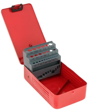 Milageto Mallette de Rangement pour Forets Hélicoïdaux, en Métal, Portable, Pratique, Robuste, Porte-Foret Vide, Boîte d'Indexation de Forets, 25 Emplacements