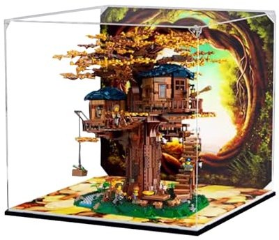 Display Case for Lego Ideas Tree House 21318, Dustproof, UV-Protected, Custom Fit Showcase, Gifts for Lego Lovers (Theme G-45*45*42cm)
