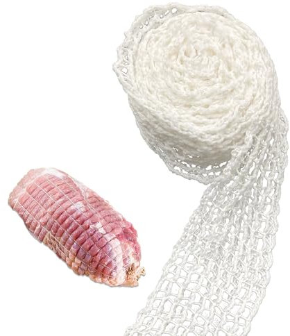duoyif Roasting Net, Elastic Roast Netting 2.5m, Meat Net, Food Mesh for Roasting, Elastic Roast Net, Cotton Kitchen Net for Storing Frying and Cooking Meat (2.5m)
